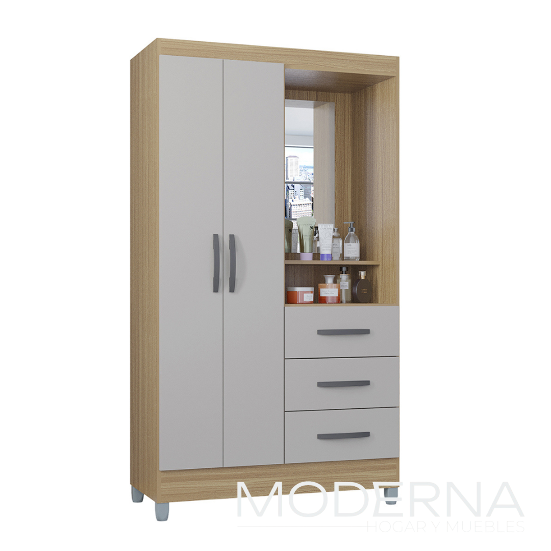 Ropero madri - 2 puertas con espejo