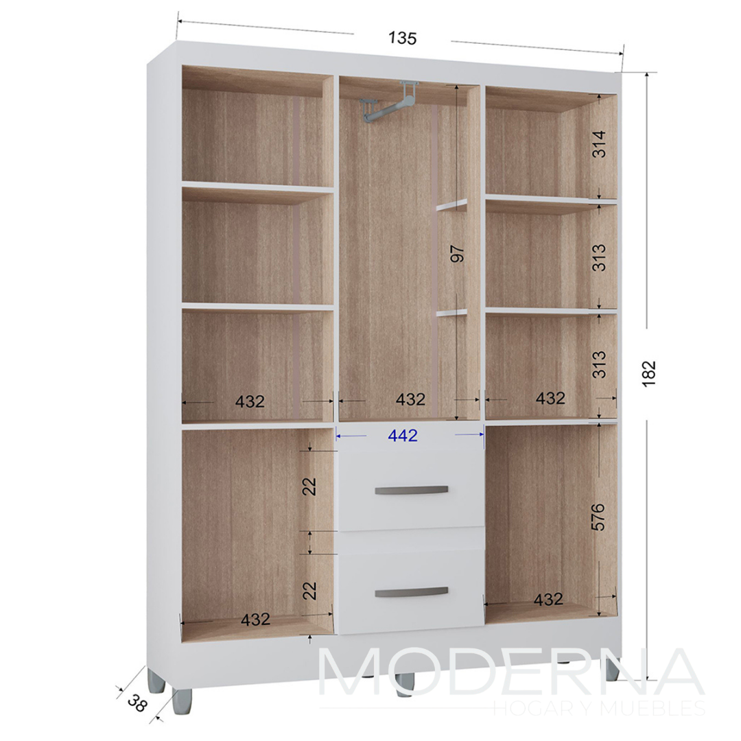 Ropero capri - 6 puertas