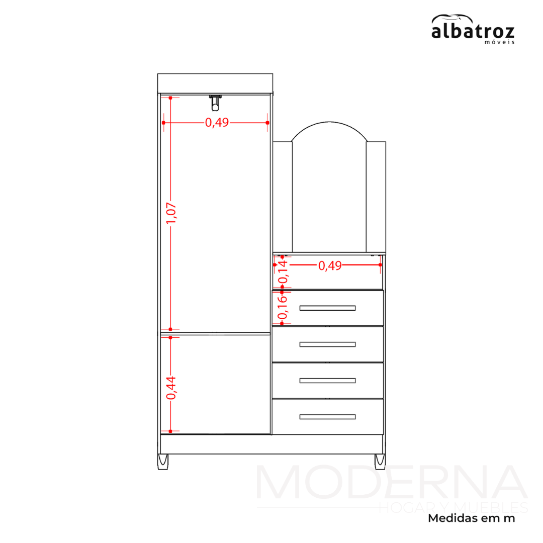 Ropero / Comoda Capri - con espejo