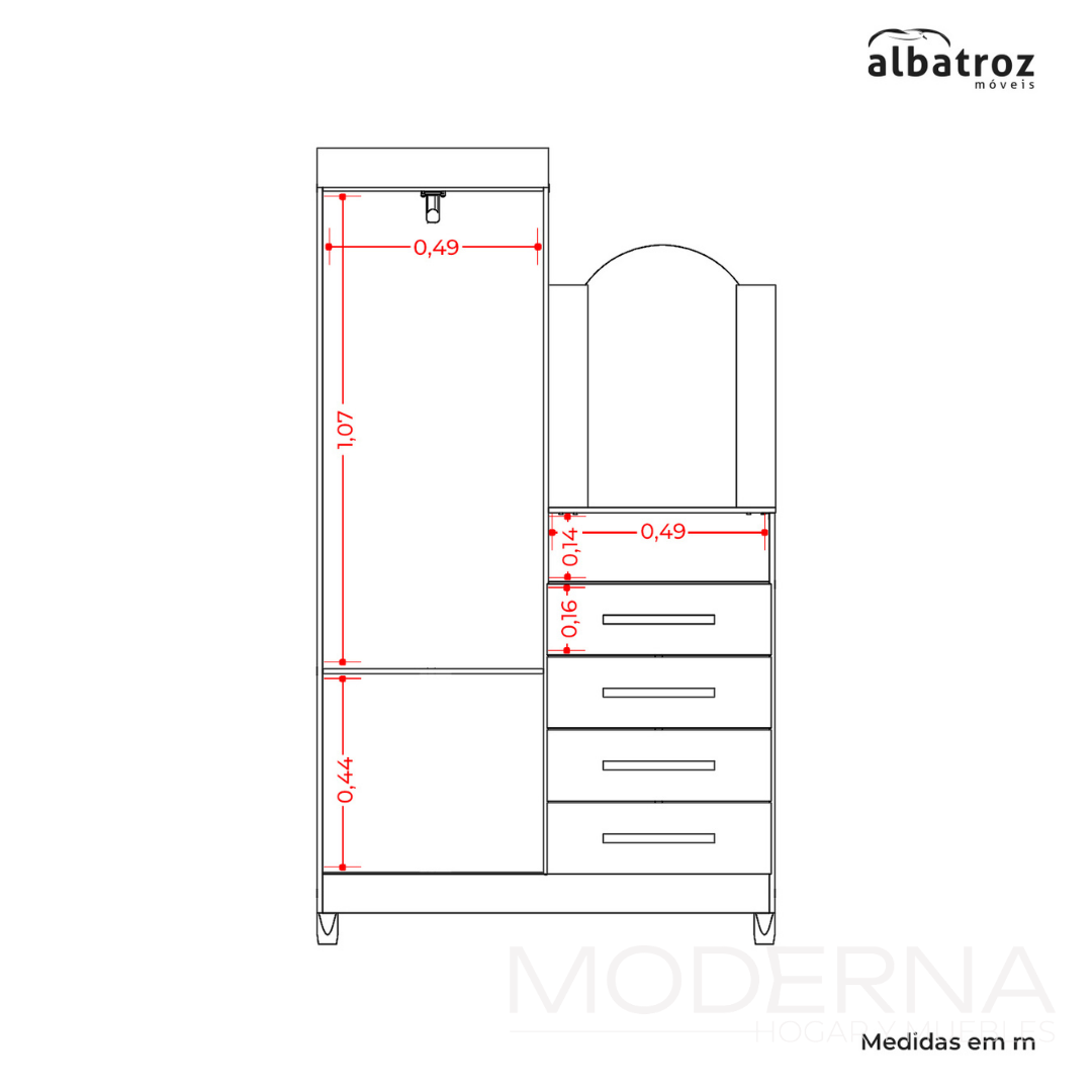 Ropero / Comoda Capri - con espejo
