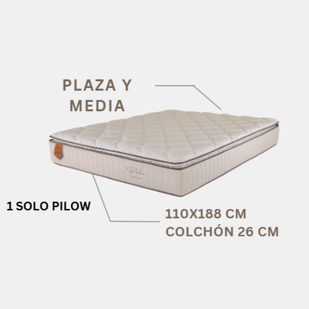 colchón bali 1 pillow - 1 plaza 1/2