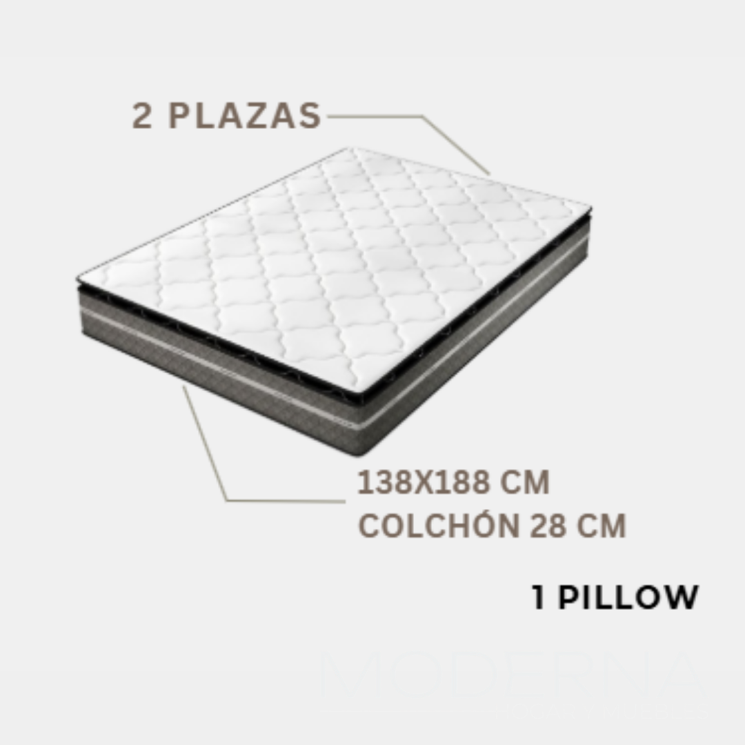 Colchon pro pedic 1 pillow  - 2 plazas