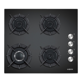 Anafe a gas 4 hornallas vidrio negro- Enxuta