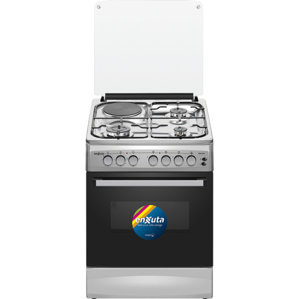 Cocina Inox 3 hornallas 1 disco eléctrico Enxuta