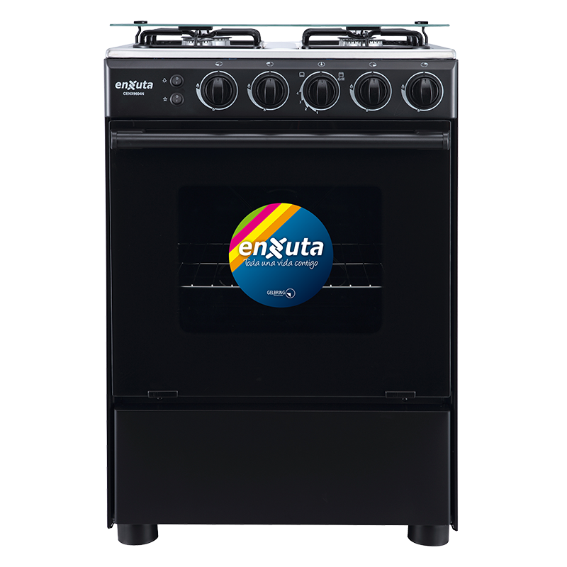 Cocina negra multigas con termocupla y grill Enxuta
