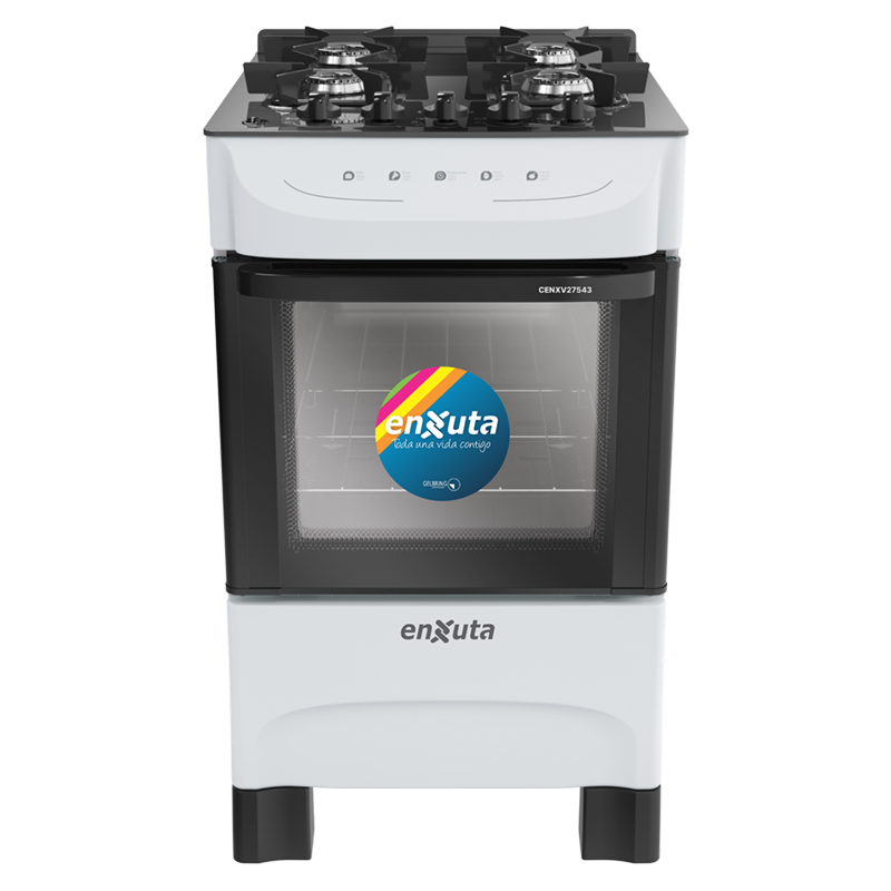 Cocina blanca Multigas Mesada vidrio Enxuta