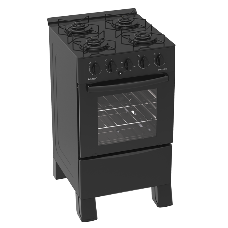 Cocina Supergas 4 Hornallas Mesada de Vidrio Negra y Termocupla- Enxuta