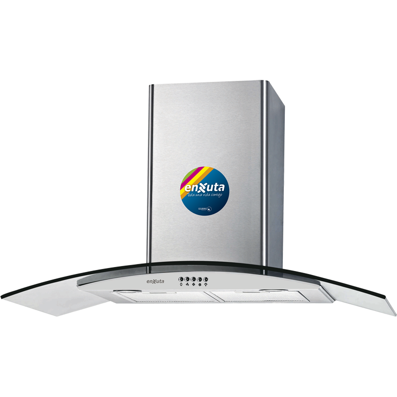 Campana 90 cm con vidrio Enxuta