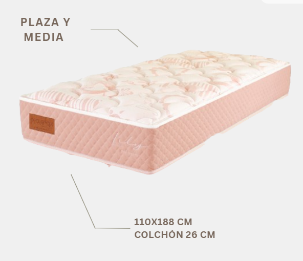 Colchon lily pocket - 1 plaza 1/2