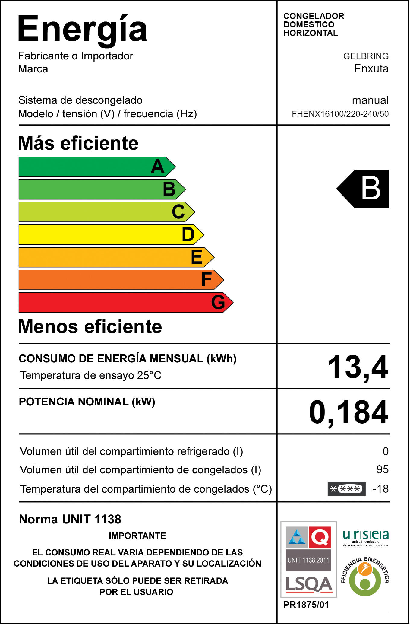 Freezer 95Lts Enxuta