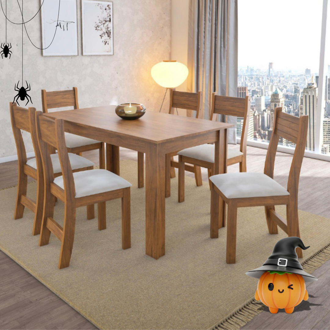 Juego de comedor Azul- 6 sillas