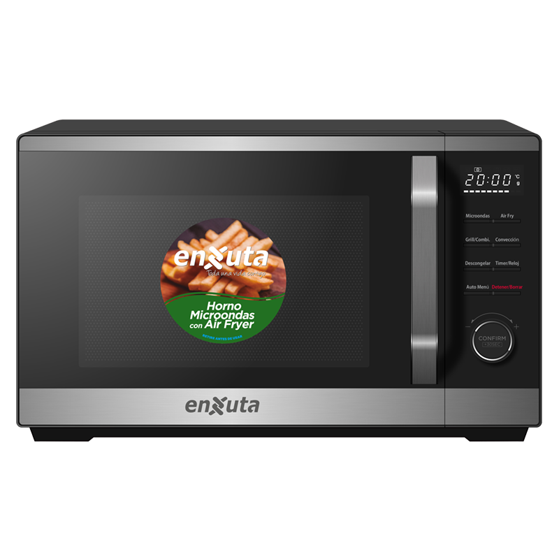 Microondas Air fryer con grilly convección 23Lts Inox- Enxuta