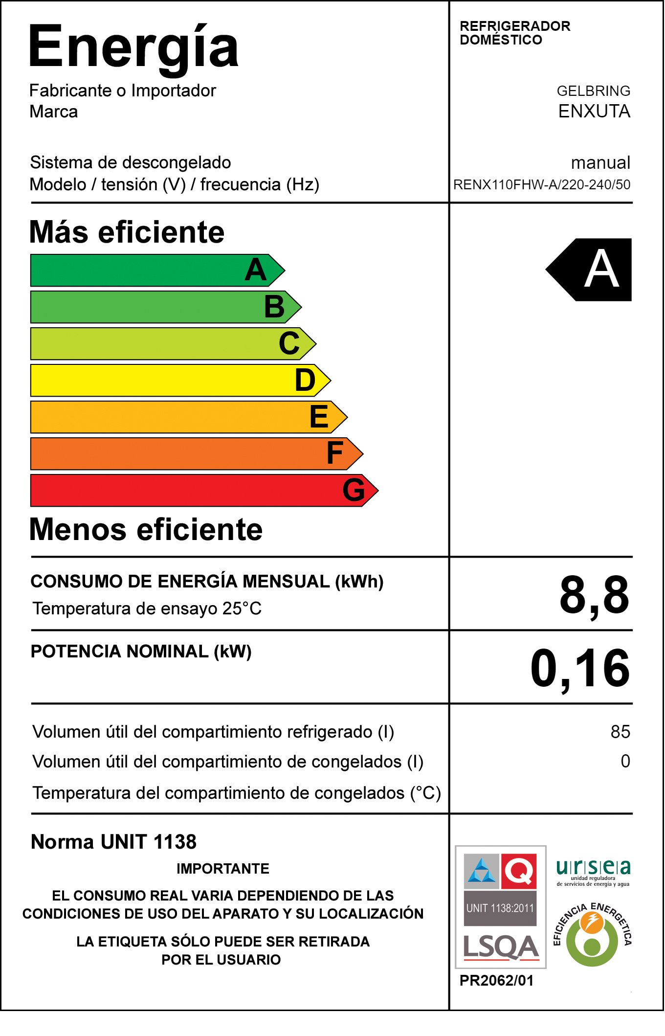 Frigobar 85Lts Enxuta
