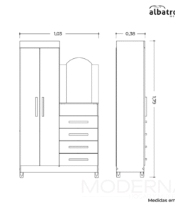 Ropero / Comoda Capri - con espejo
