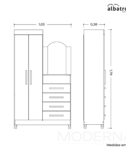 Ropero / Comoda Capri - con espejo