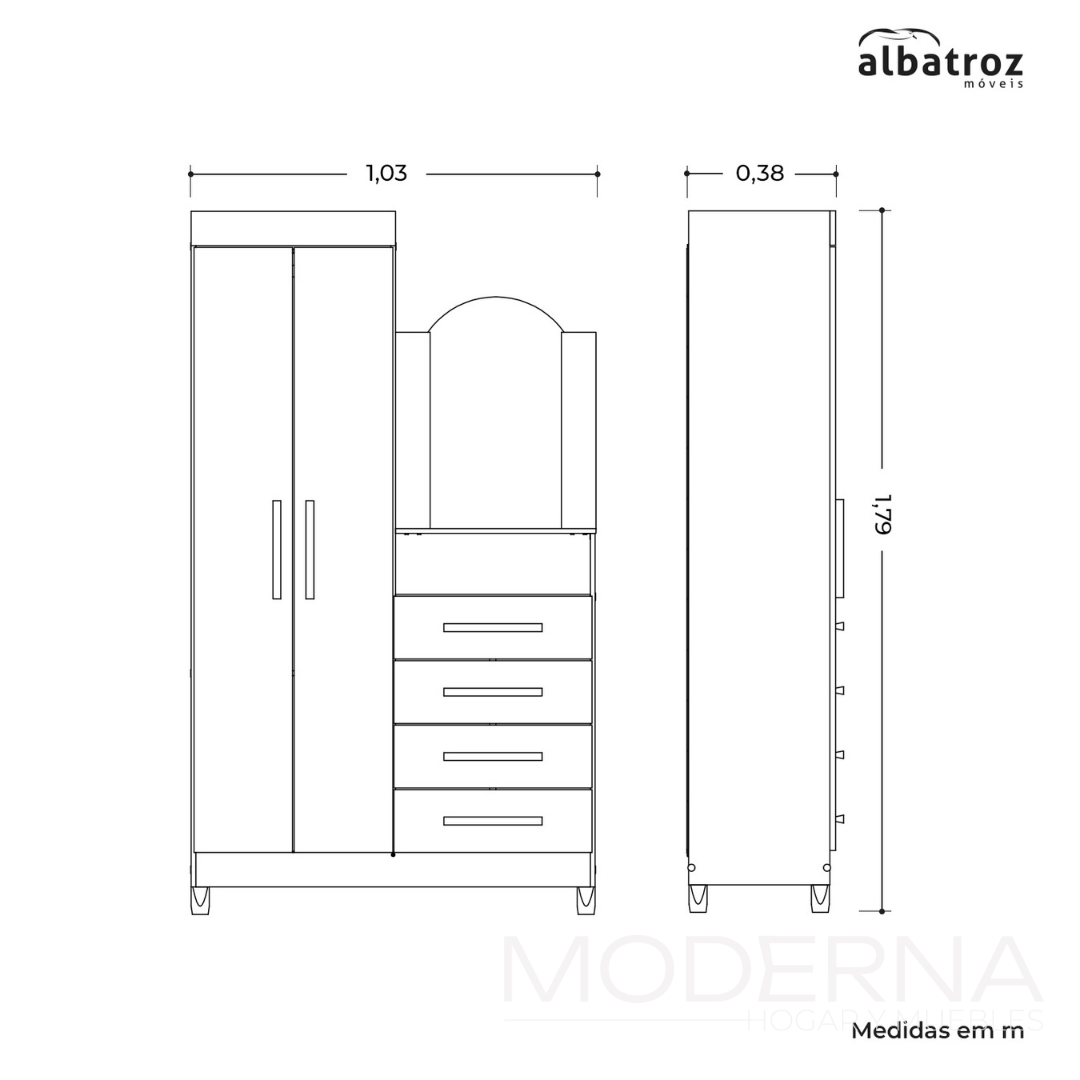 Ropero / Comoda Capri - con espejo