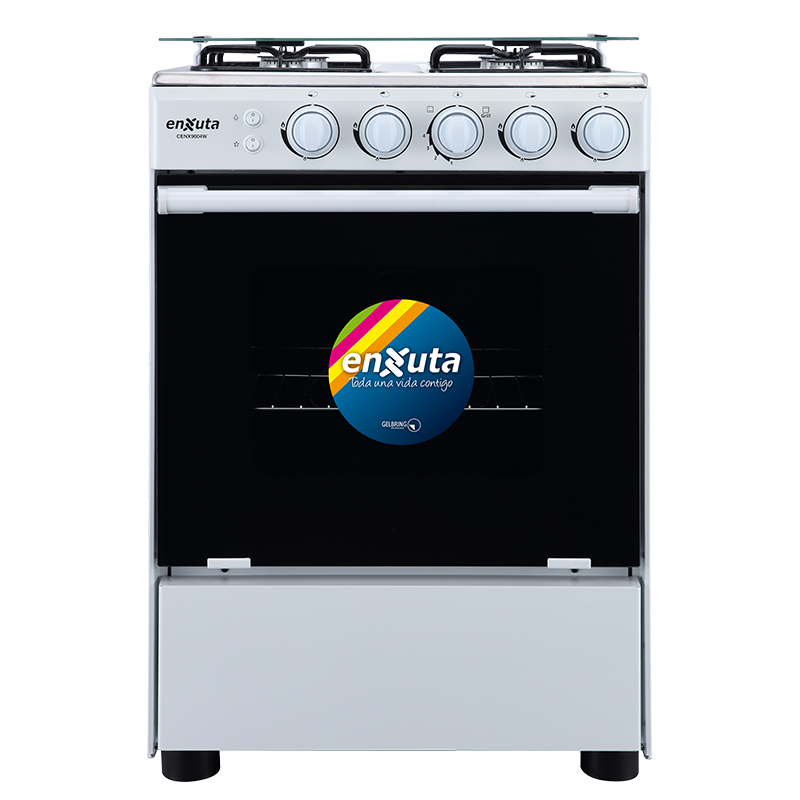 Cocina multigas blanca con termocupla y grill Enxuta