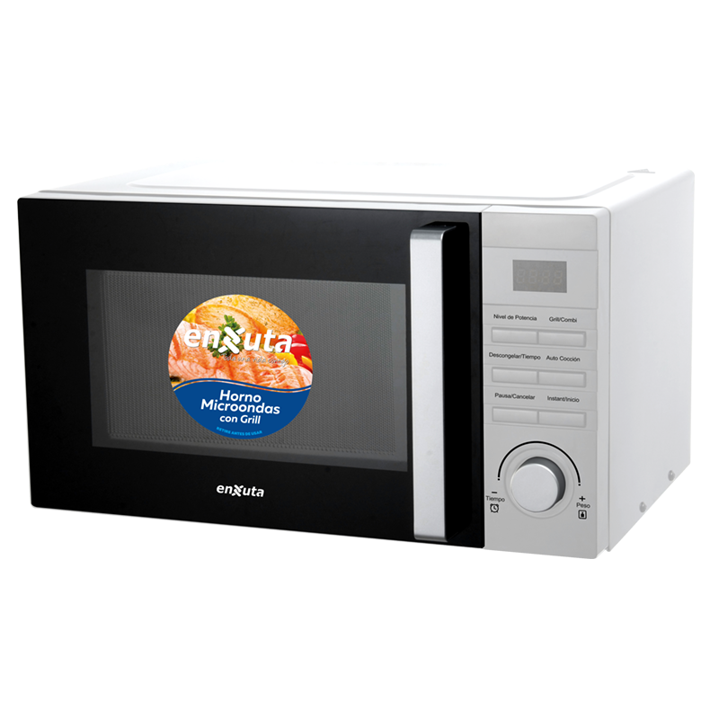 Microondas digital con grill 23Lts Blanco- Enxuta