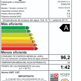 Enxuta Termotanque acero enxuta 50L