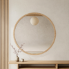 Espejo circular marco de madera
