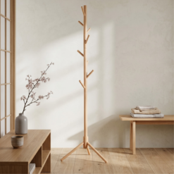 Perchero de pie de madera