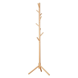 Perchero de pie de madera