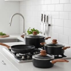Bateria de cocina 7 piezas plus negro