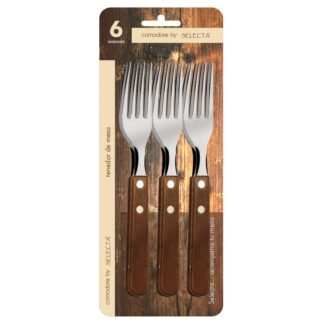 Set x6 tenedores mango de madera