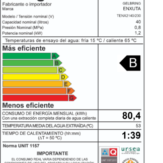 Termotanque acero 40L