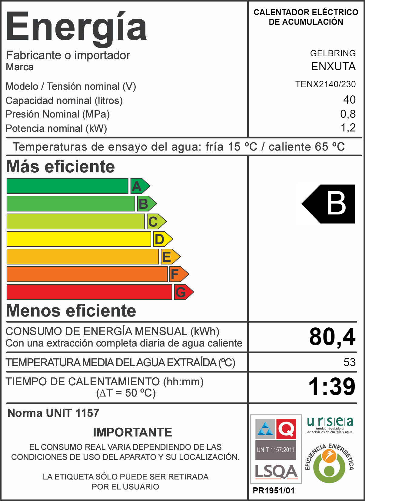 Termotanque acero 40L - Image 2