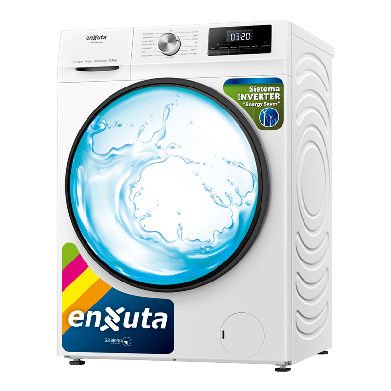 Lavasecarropa automatico inverter 10,5kg carga frontal - Blanco
