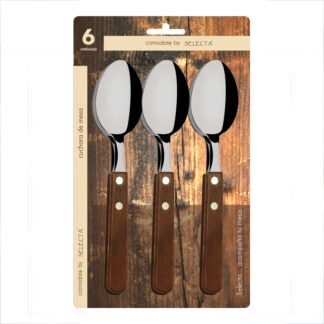 Set x6 cucharas mango de madera