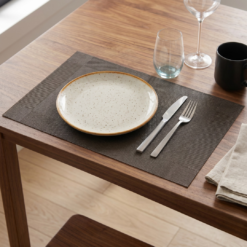 Individual pvc recuadro gris oscuro
