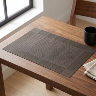 Individual pvc recuadro gris oscuro