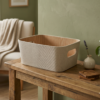 Organizador con asas tela crema