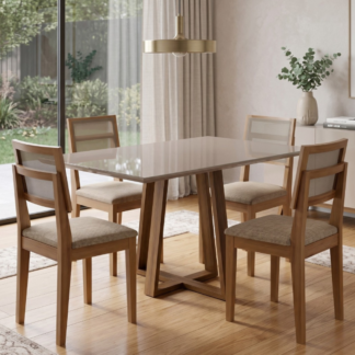 Dobue Juego de comedor celta 4 sillas