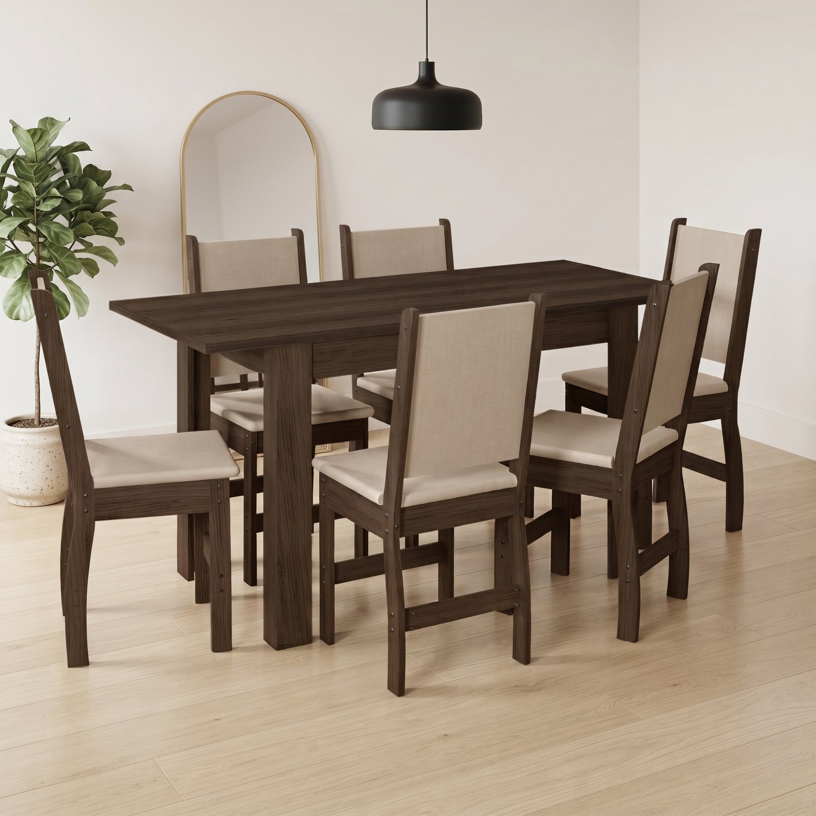 Poliman Juego de comedor Helo 6 sillas