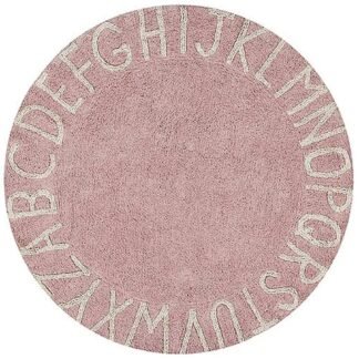 Alfombra Redonda Pop 100cm rosa letras
