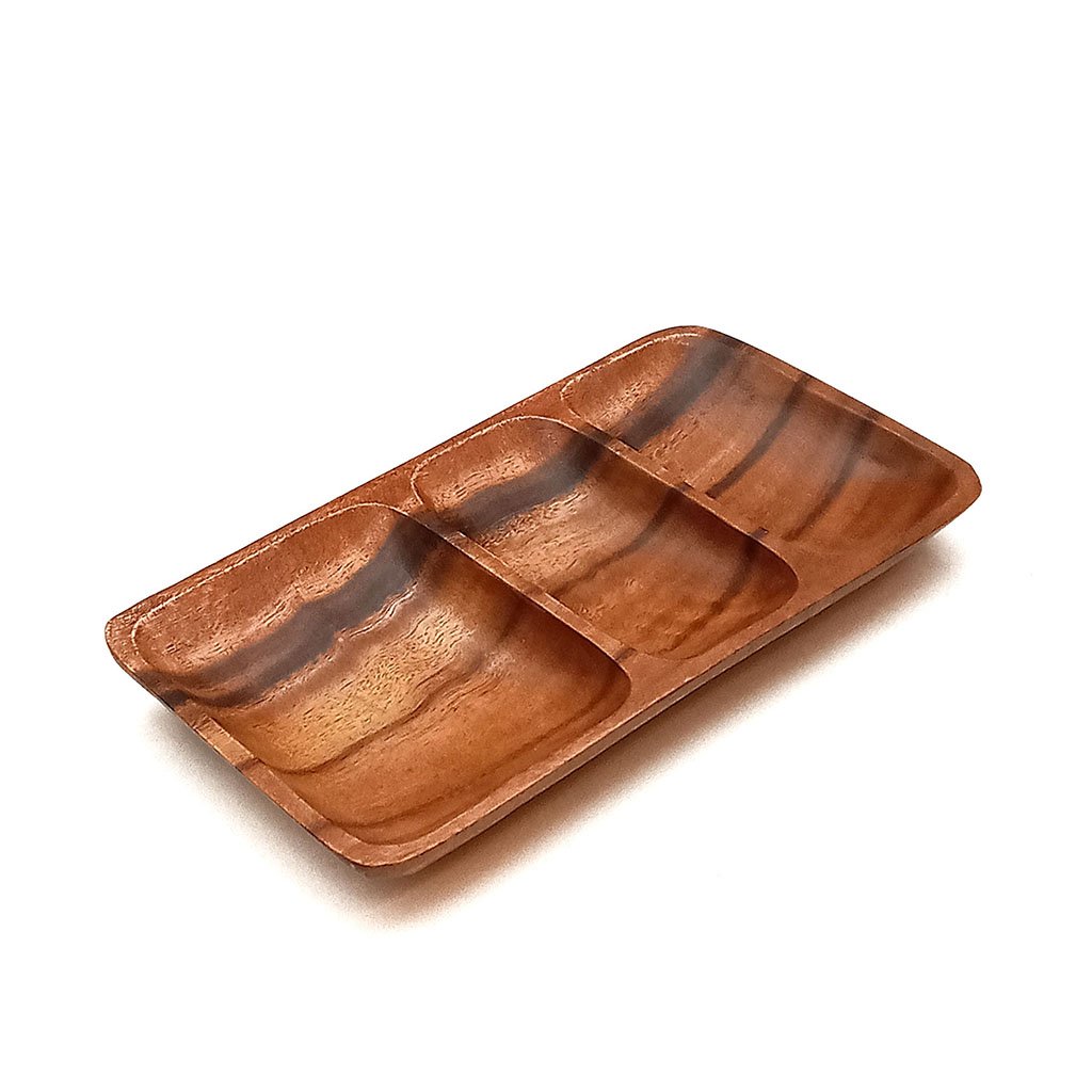 Copetinero rect. 3 divisiones madera 25x14x2 - Imagen 2