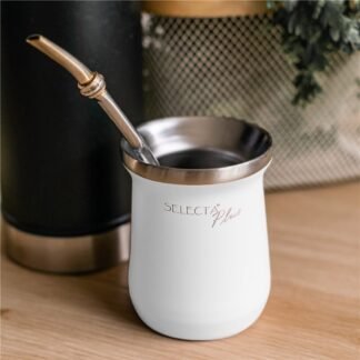 Mate 230ml acero inoxidable blanco