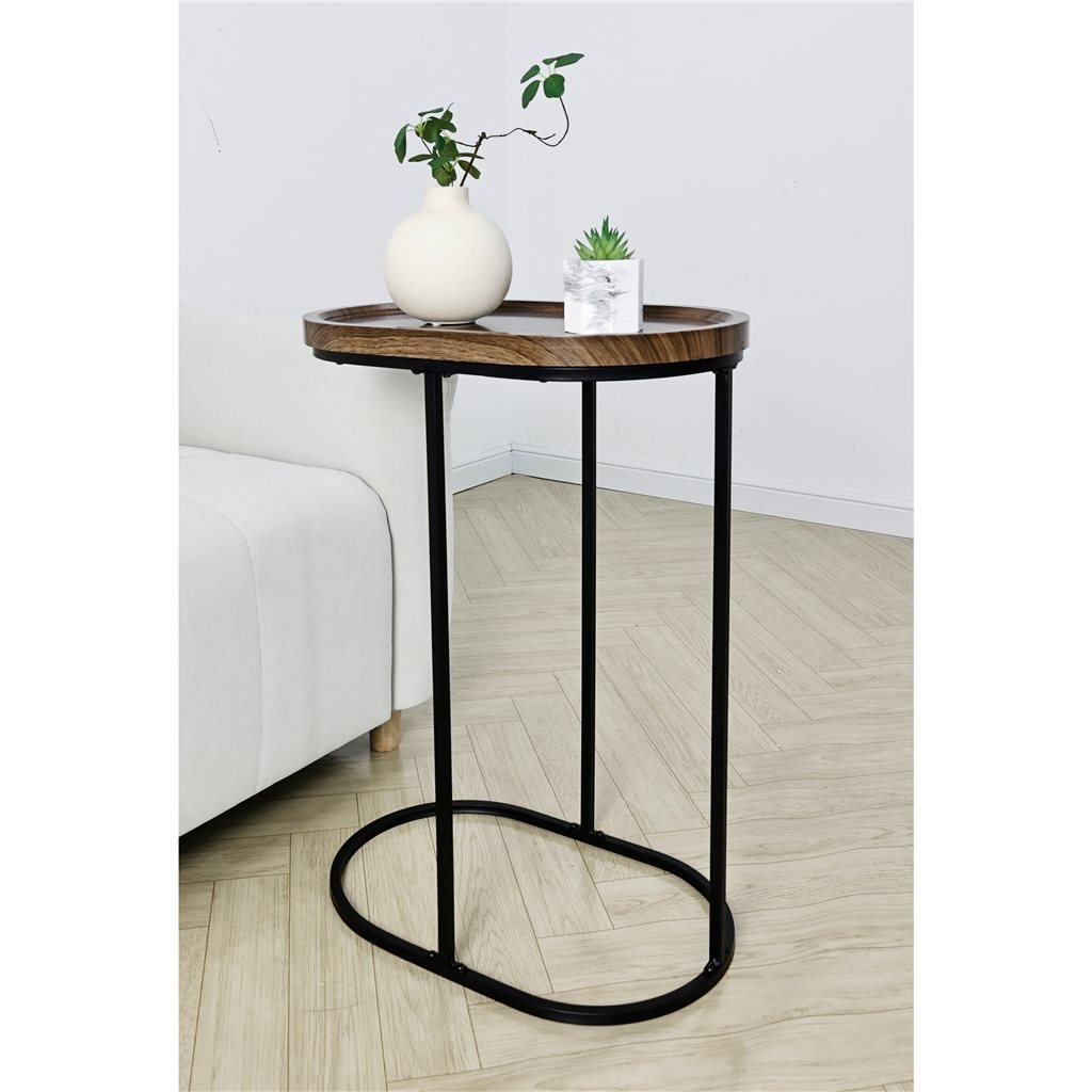 Mesa auxiliar 45.5x30x60cm madera y metal - Imagen 2