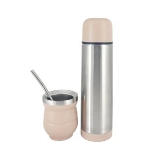 Set mate c/bombilla y termo 500ml oliva