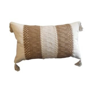 Almohadon con tejido natural/blanco