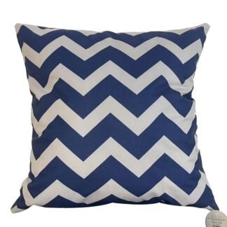 Almohadon estampado zigzag azul/blanco