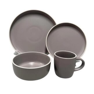 Juego de vajilla 16pcs gris mate