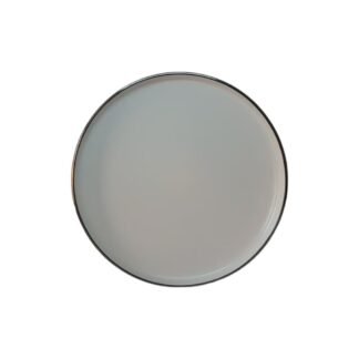 Plato de mesa ceramica blanco b/marron