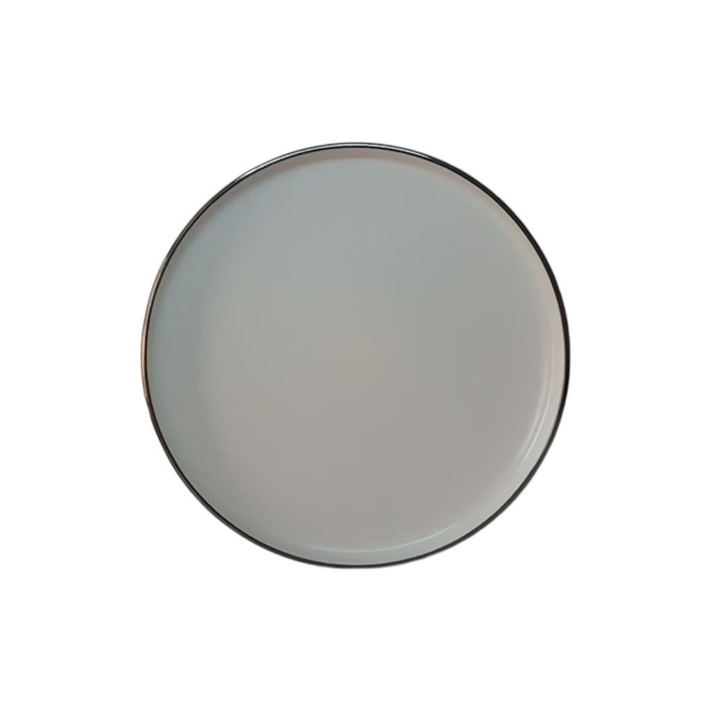 Plato de mesa ceramica blanco b/marron