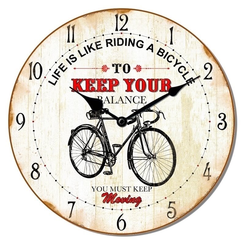 Reloj de pared mdf bicicleta