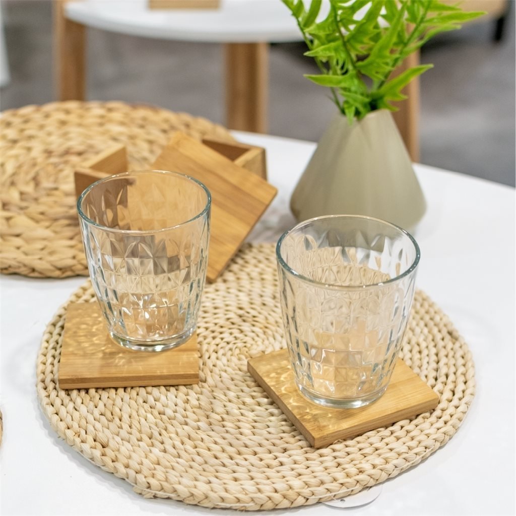 Set 4 posavasos madera bamboo natural