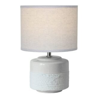 Lampara de mesa ceramica blanca